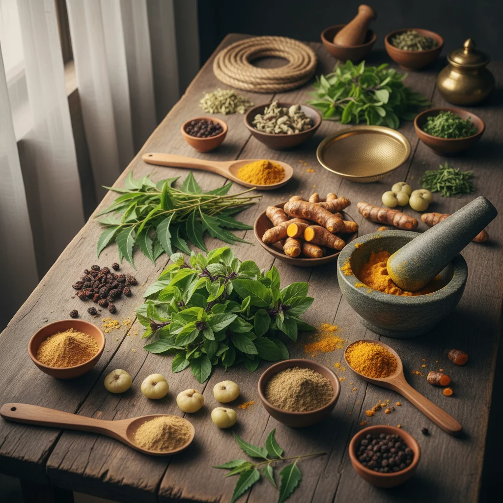 Ancient Indian Ayurvedic herbs