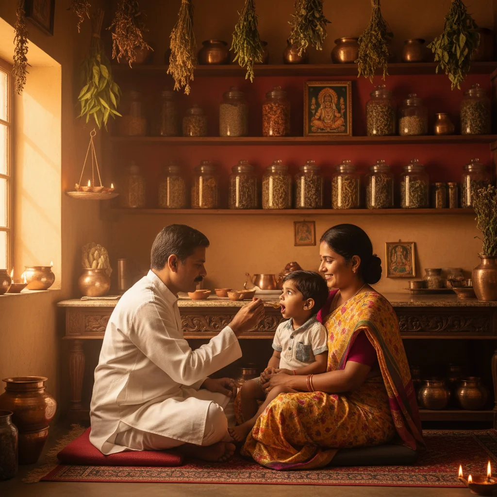 Pediatric Ayurvedic care with gentle herbs and child-friendly treatment approaches
