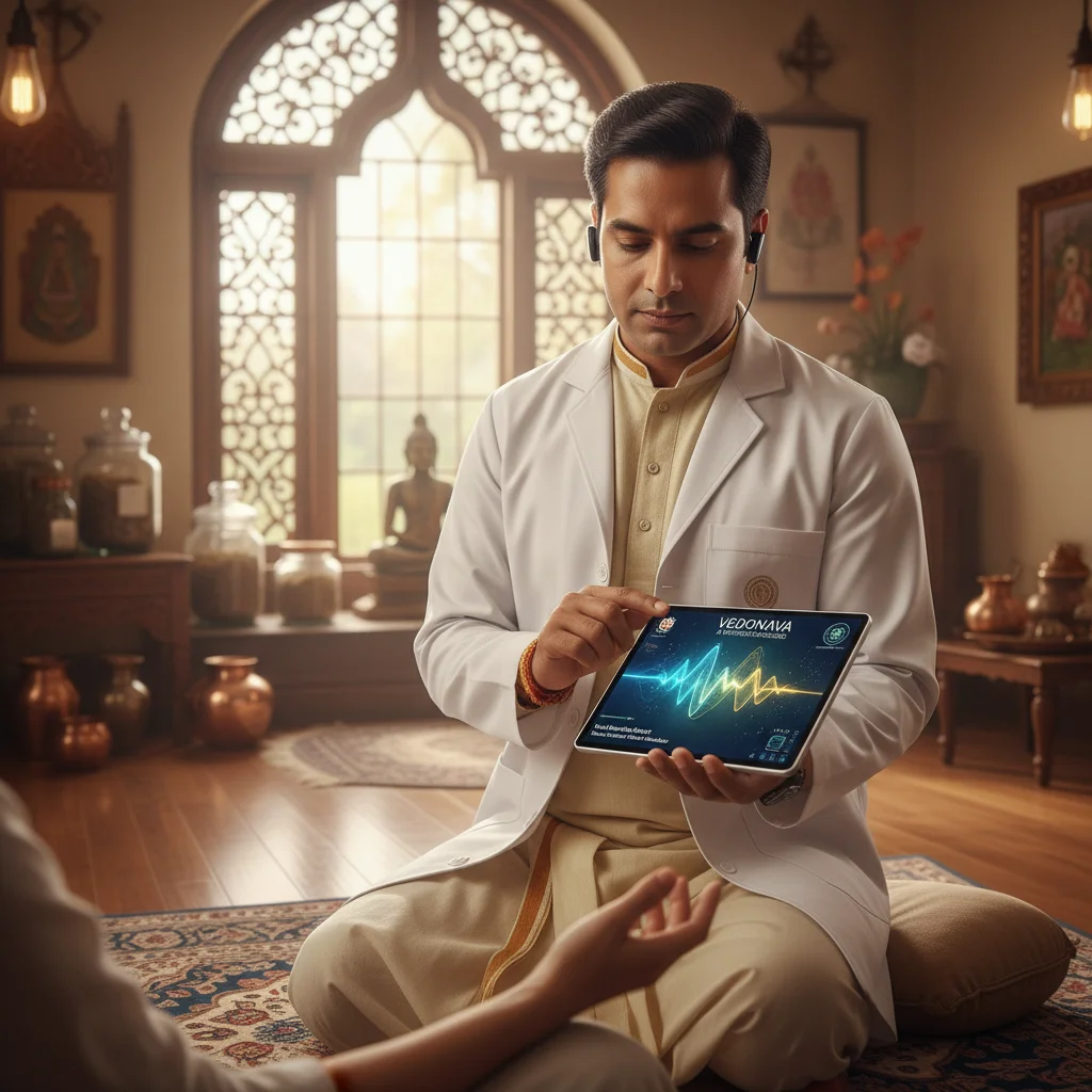 VedaNovaAI diagnostic system analyzing patient data with advanced visualization
